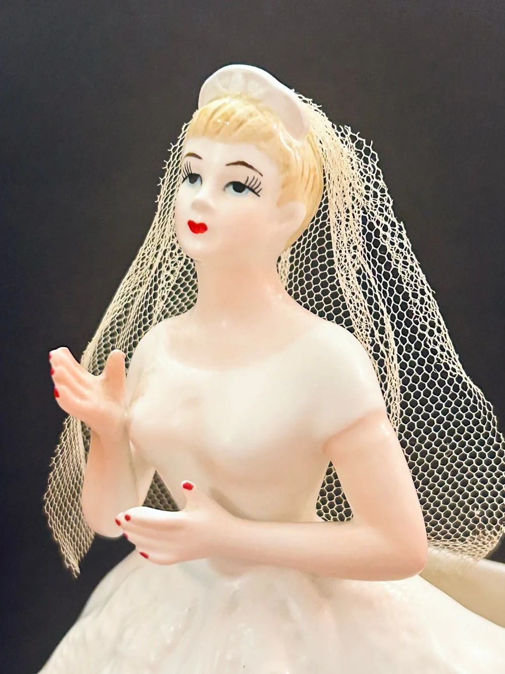 Vintage 1950s Inarco Japan Ceramic Bride Planter Figurine, Mid Century Wedding